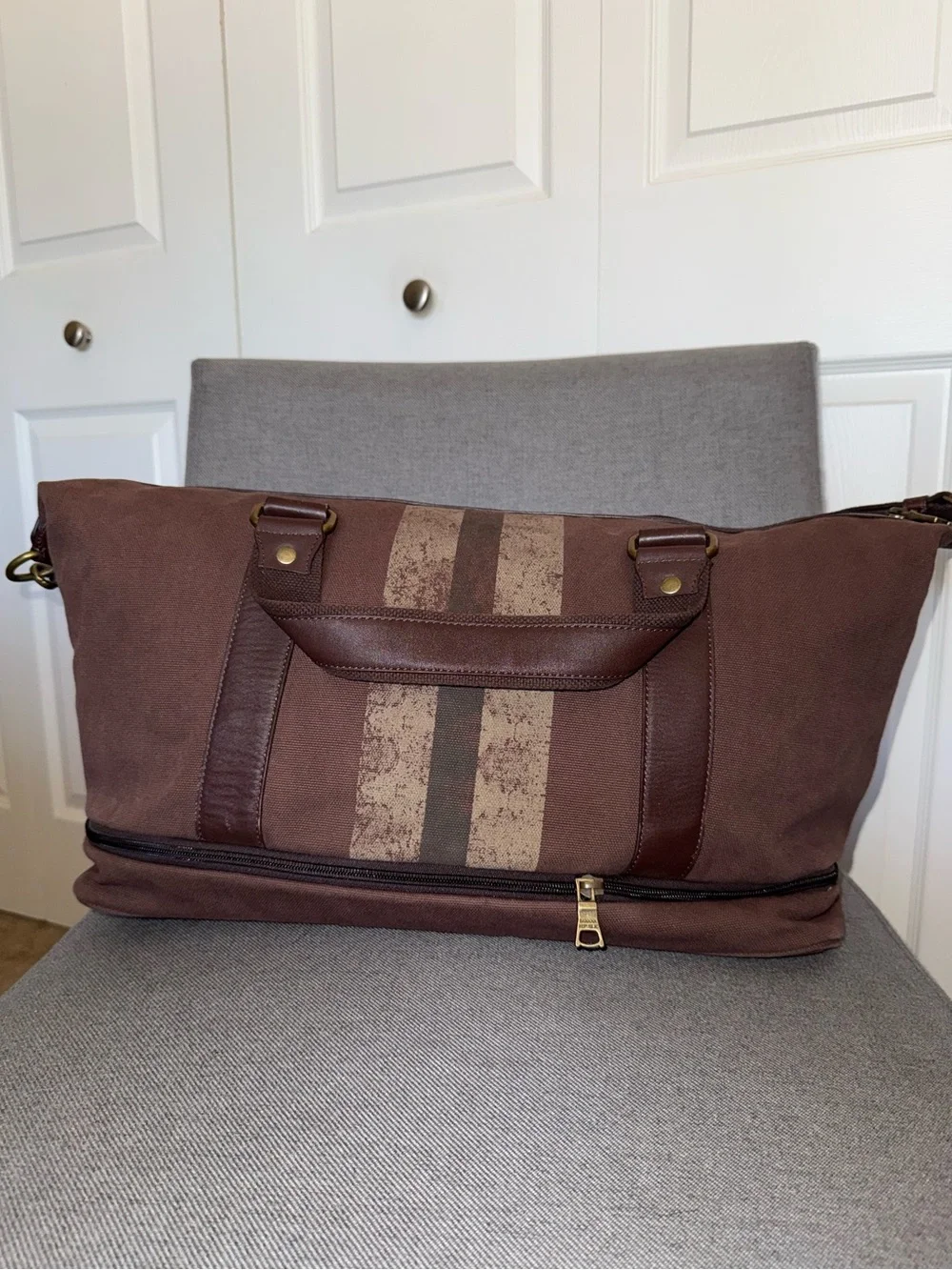 Banana Republic Canvas Weekender Duffel Bag - Brown